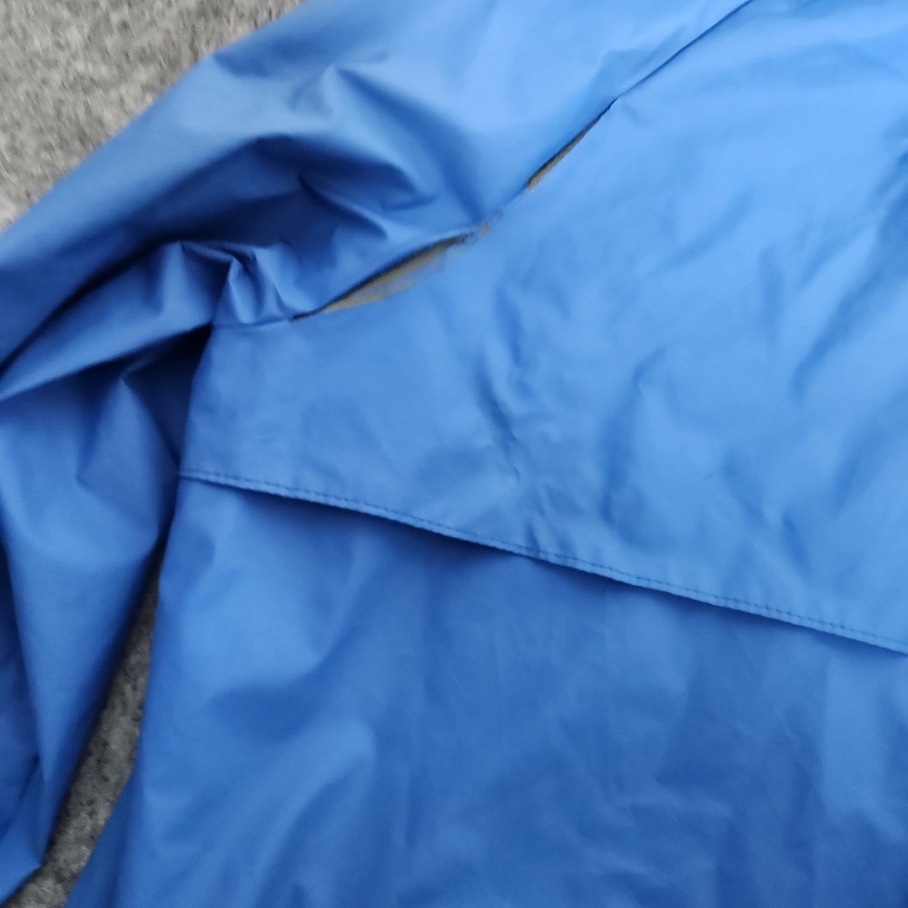 LL Bean VTG 90s Jacket Men L Blue Full Zip Raincoat Hood Vented Mesh Line Defect - Picture 9 of 9